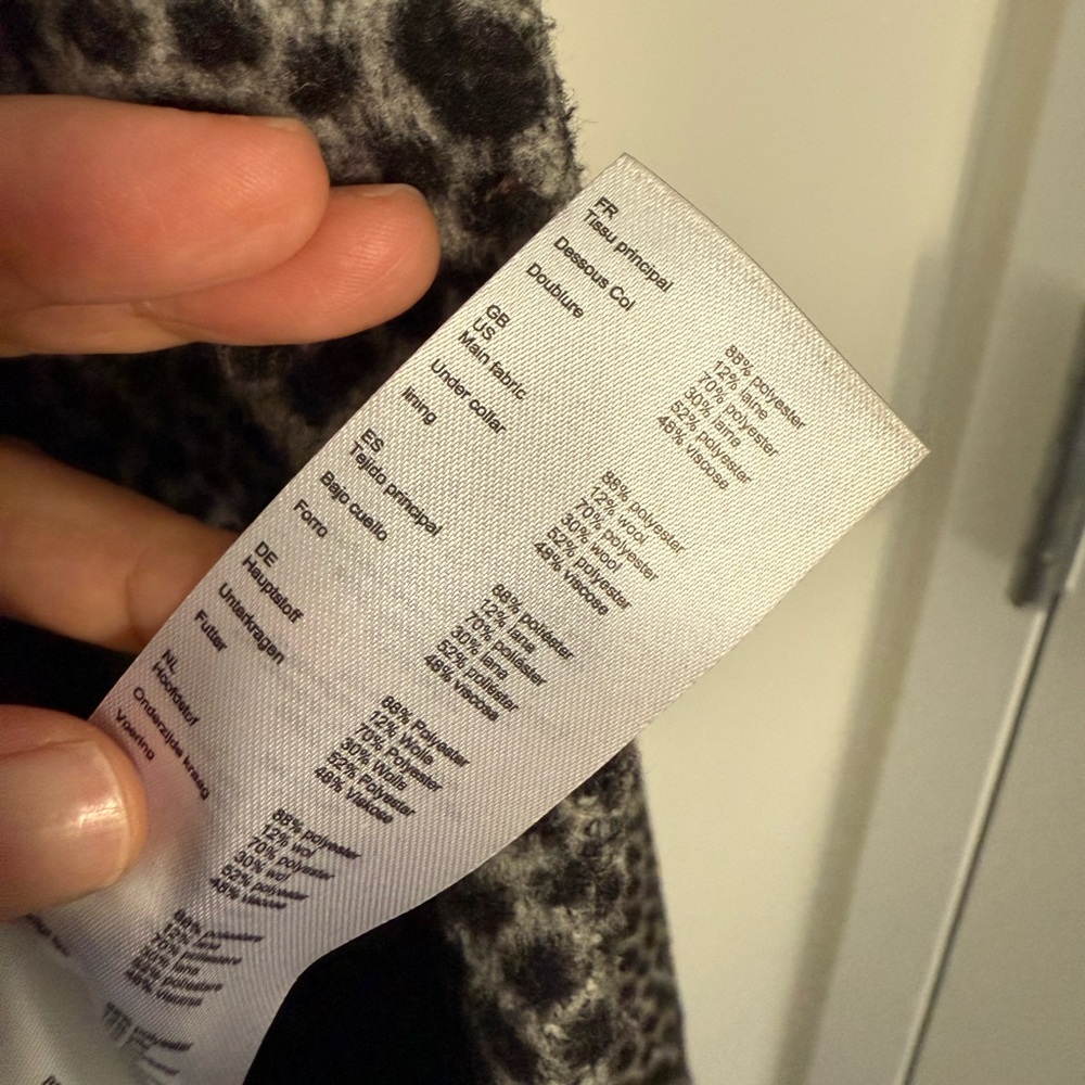 Maje Black and Gray Patterned Trench Coat - Picture 3 of 14